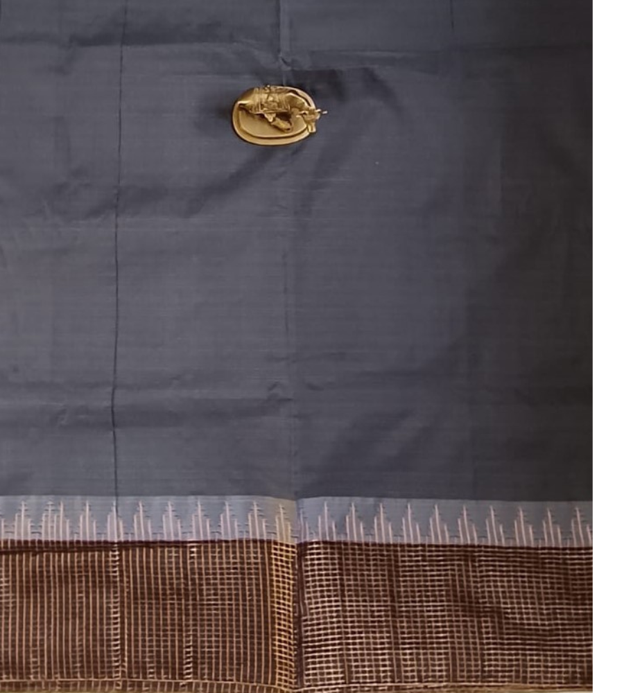 Pastel Blue Gadwal cotton Fancy Border saree