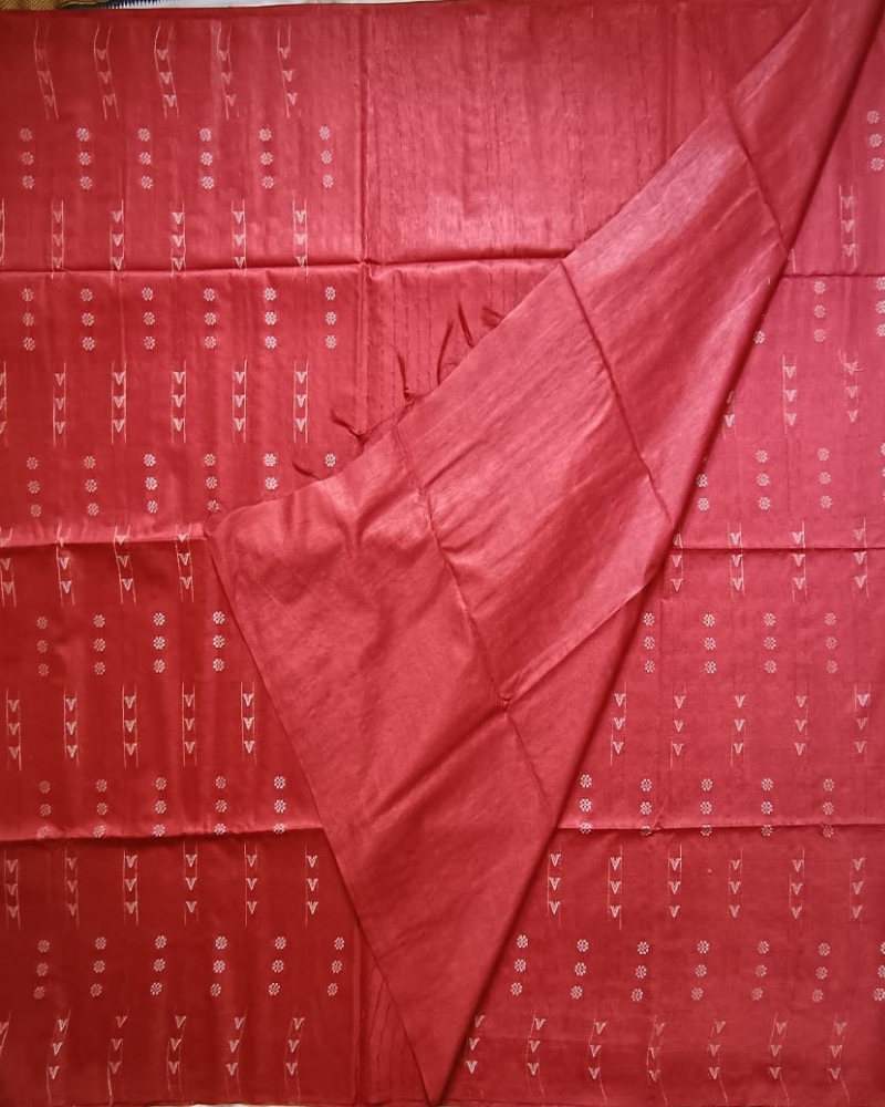 Brick Red Bhagalpur Blended Linen