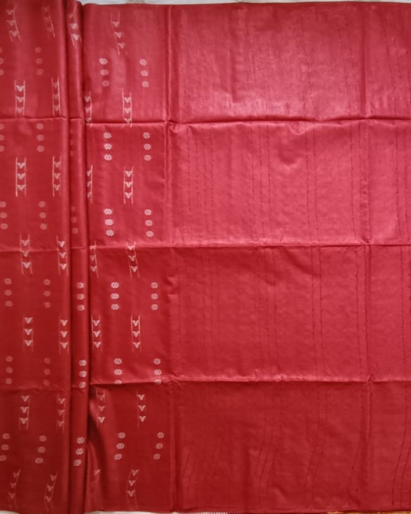 Brick Red Bhagalpur Blended Linen