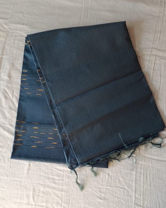 Rama Blue Bhagalpur Blended Linen saree