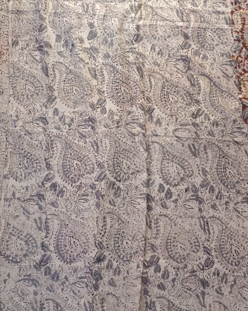 Maroon Kalamkari Mul Cotton Saree