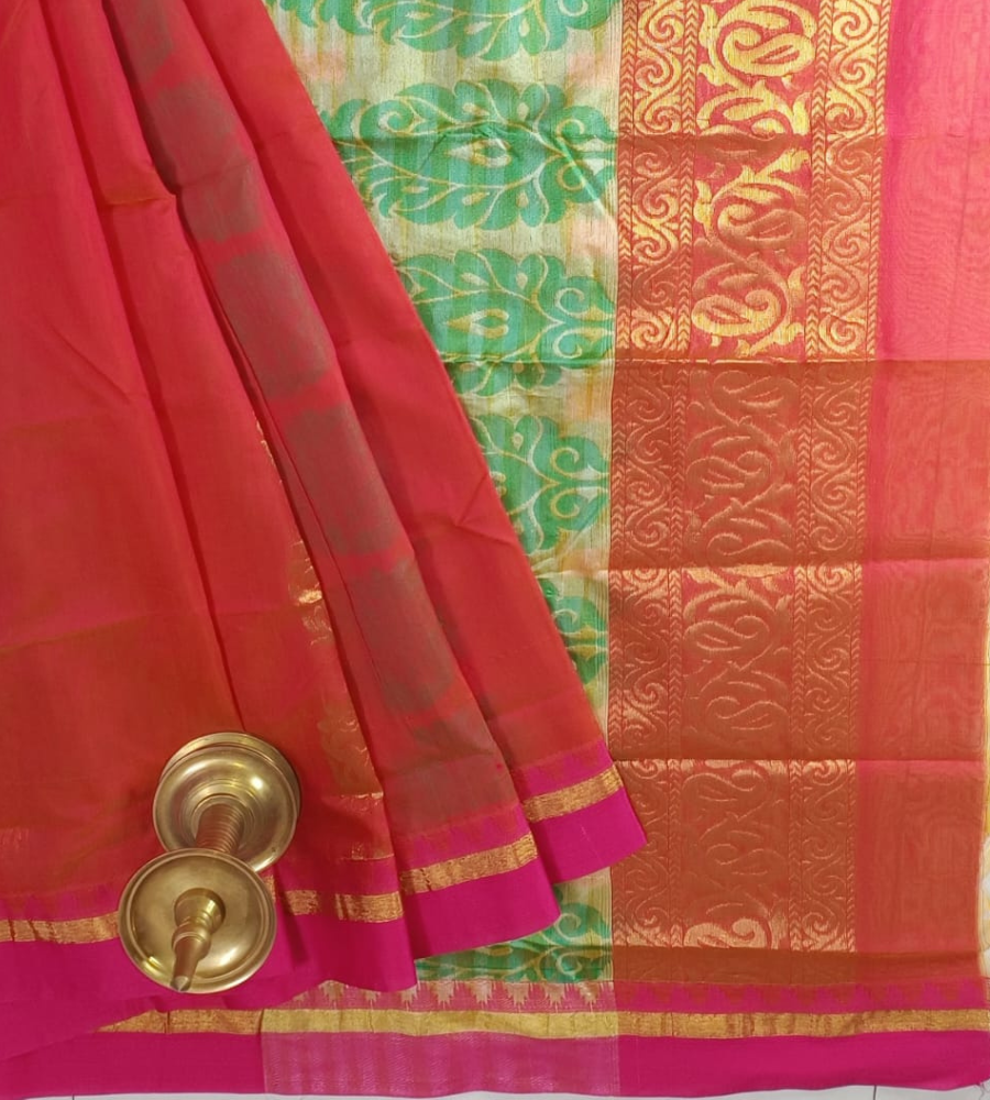 Red Ellampilai Handloom Sico saree