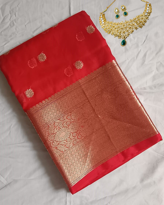 Red Banarasi Semi Organza